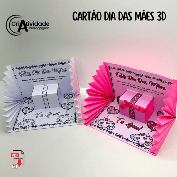 Cartão Dia das Mães 3D - Criatividade Pedagógica