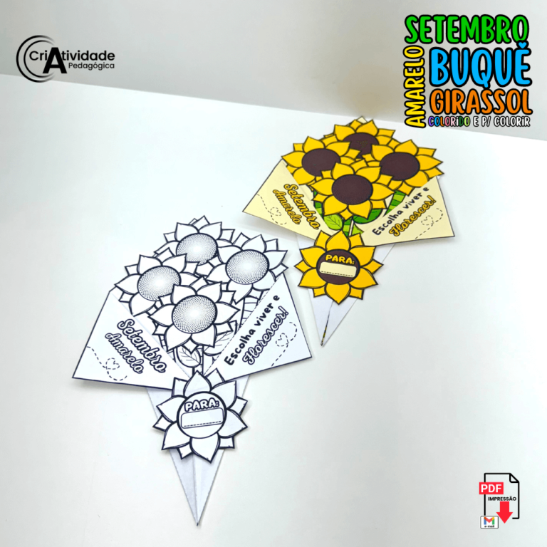 Buquê Girassol Setembro Amarelo Colorido e Para Colorir – Criatividade ...