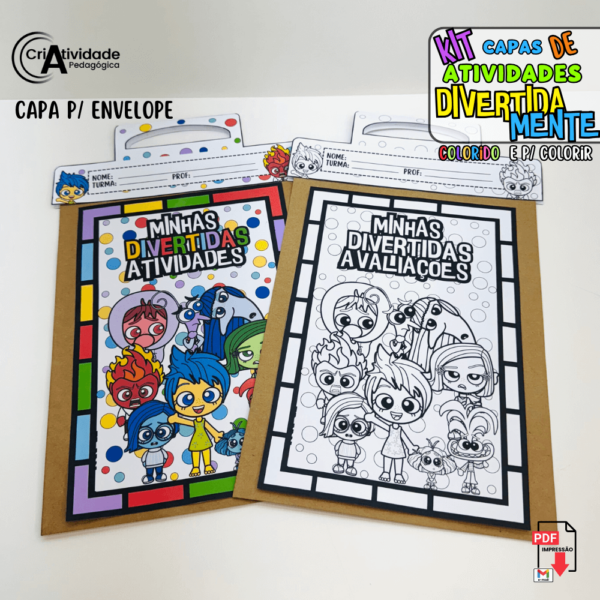 Kit Capas de Atividades Divertidamente Colorido e Para Colorir ...